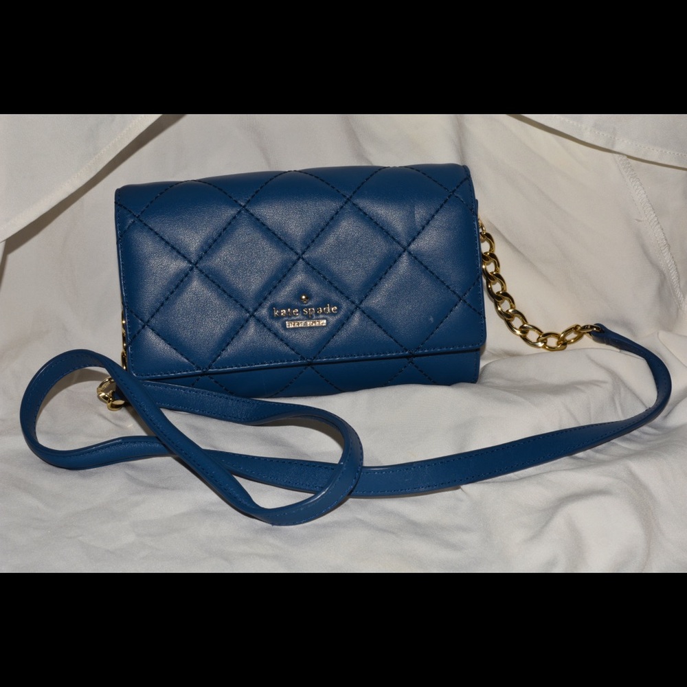 Kate spade quilted blue crossbody